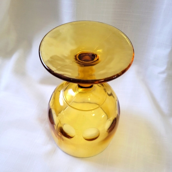 Vintage Barlett Collins Amber Goblet - Picture 3 of 6